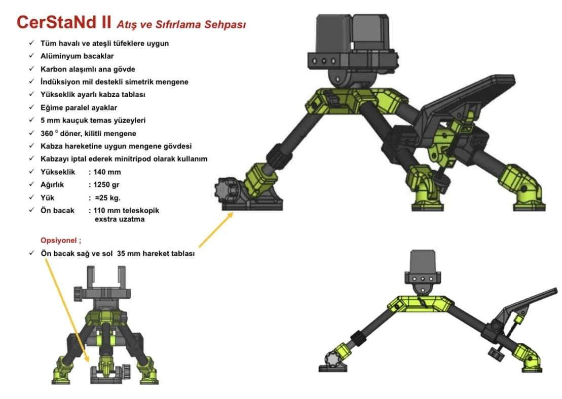 ceRstand Pro III AL. Atış ve Sıfırlama Sehpası